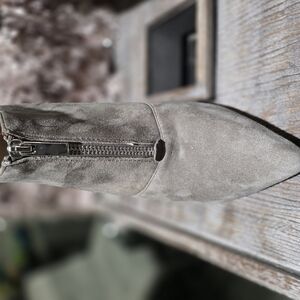 Gray Suede Ankle Boots